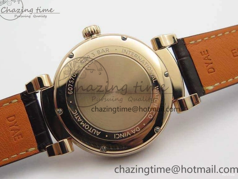 MIROTIME 1221 Neat Da Vinci IW356601 RG MKF 1:1 Best Edition White Dial On Brown Leather Strap A 7230